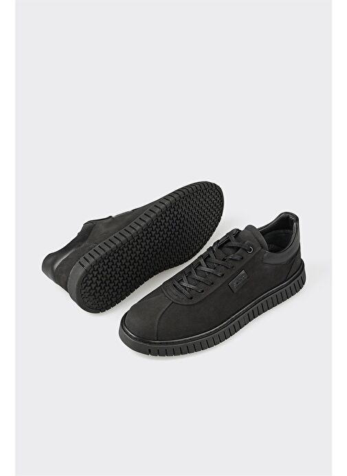 Siyah Deri Erkek Günlük Ayakkabı - Görsel 4