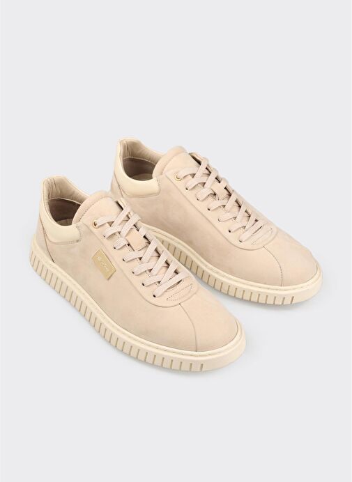 Bej Deri Erkek Günlük Ayakkabı - Görsel 4