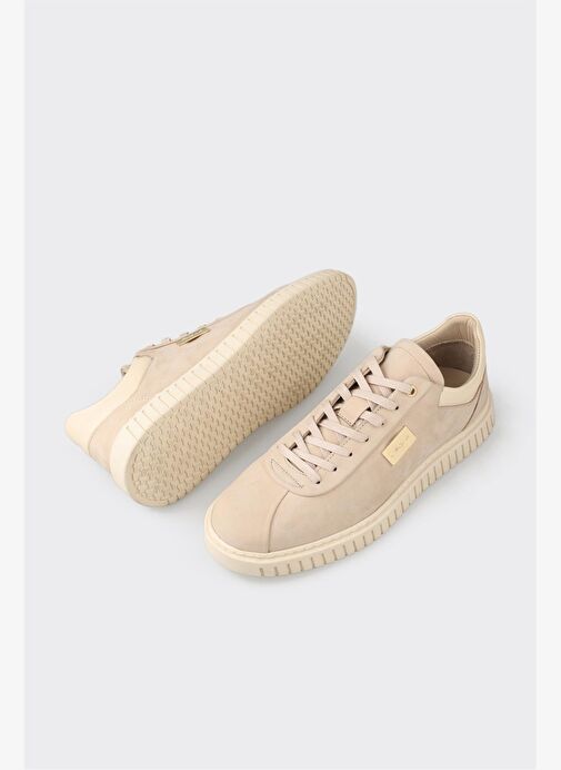 Bej Deri Erkek Günlük Ayakkabı - Görsel 7