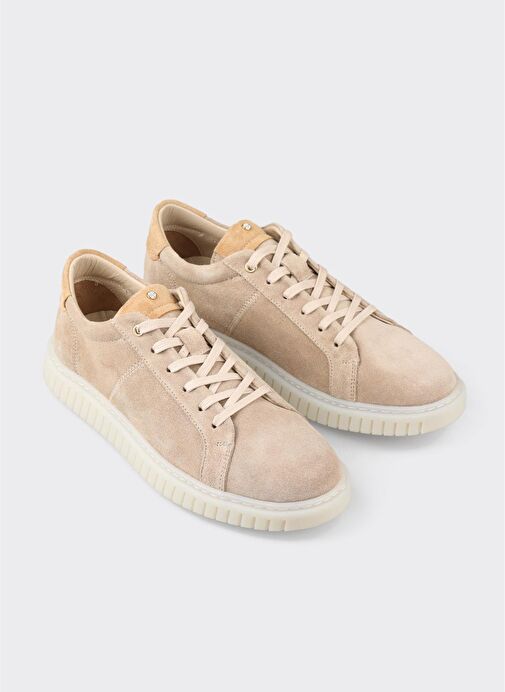 Bej Deri Erkek Günlük Ayakkabı - Görsel 3