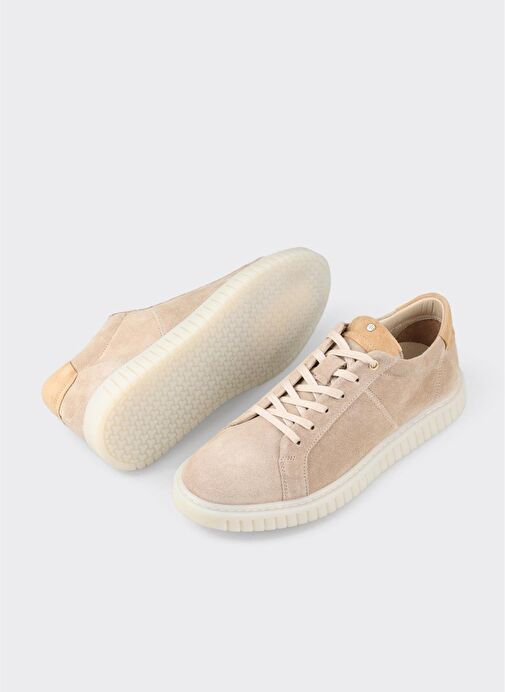 Bej Deri Erkek Günlük Ayakkabı - Görsel 6