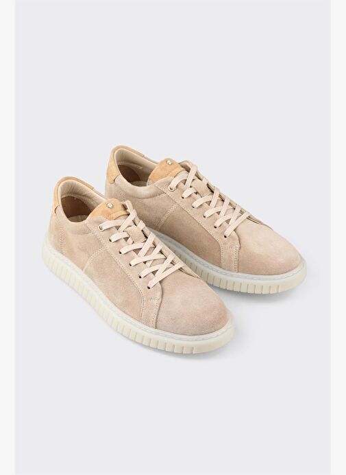 Bej Deri Erkek Günlük Ayakkabı - Görsel 4