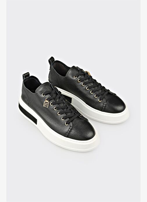 Siyah Deri Erkek Spor Ayakkabı - Görsel 3