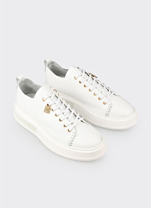 Beyaz Deri Erkek Spor Ayakkabı - Görsel 3