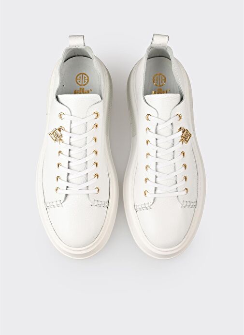 Beyaz Deri Erkek Spor Ayakkabı - Görsel 5