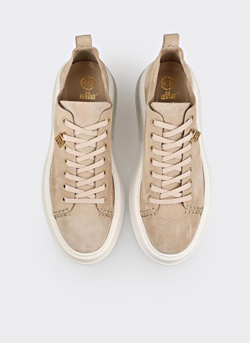 Bej Deri Erkek Spor Ayakkabı - Görsel 5