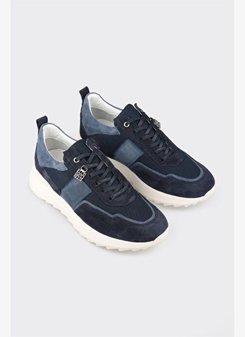 Lacivert Deri Erkek Spor Ayakkabı - Görsel 4