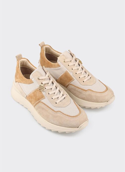 Bej Deri Erkek Spor Ayakkabı - Görsel 3