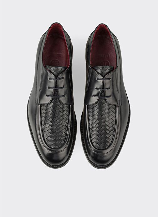 Siyah Deri Erkek Klasik Ayakkabı - Görsel 8