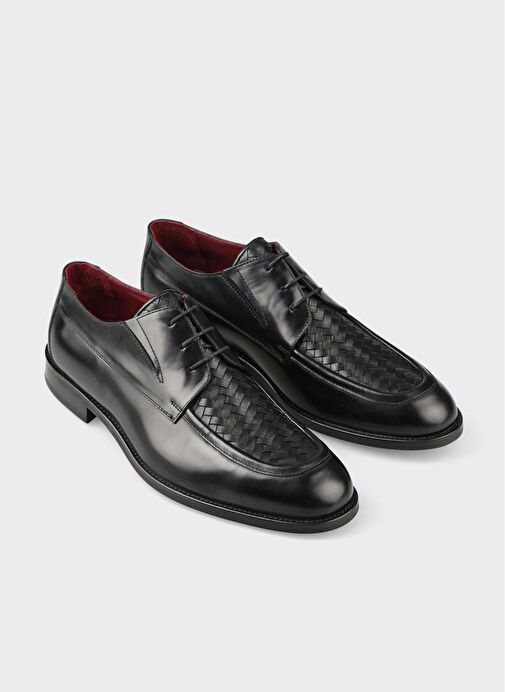Siyah Deri Erkek Klasik Ayakkabı - Görsel 5