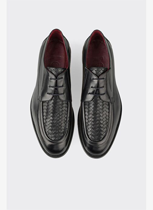 Siyah Deri Erkek Klasik Ayakkabı - Görsel 9