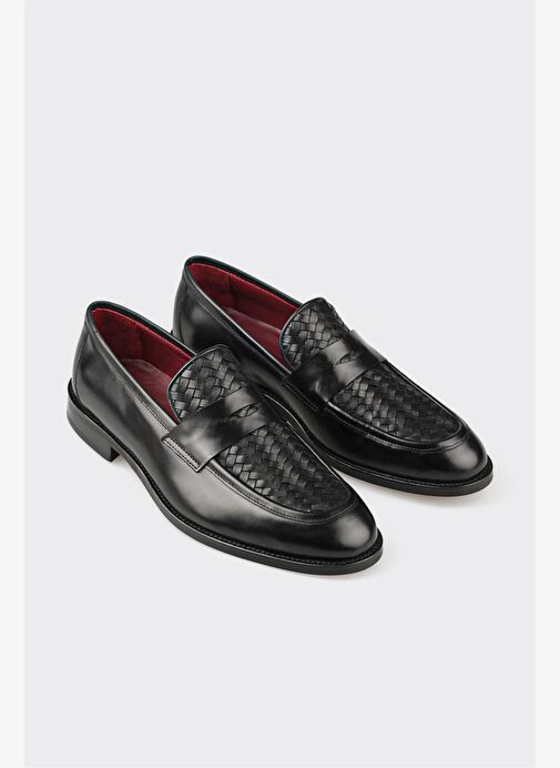 Siyah Deri Erkek Klasik Ayakkabı - Görsel 4