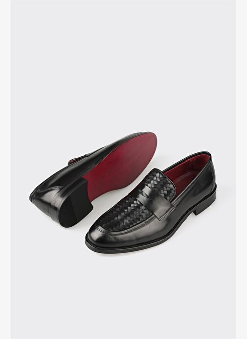 Siyah Deri Erkek Klasik Ayakkabı - Görsel 6