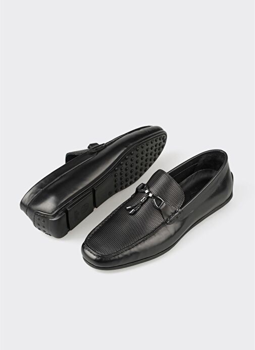 Siyah Deri Erkek Günlük Ayakkabı - Görsel 4