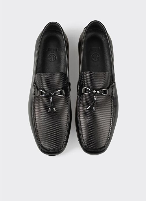 Siyah Deri Erkek Günlük Ayakkabı - Görsel 5