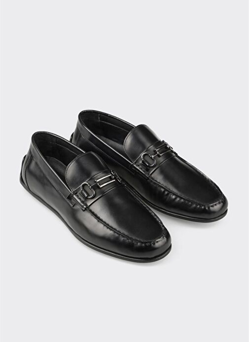 Siyah Deri Erkek Günlük Ayakkabı - Görsel 3