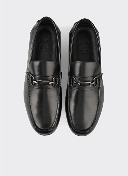 Siyah Deri Erkek Günlük Ayakkabı - Görsel 5