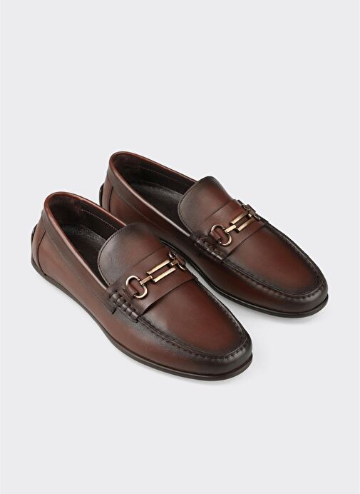 Kahve Deri Erkek Günlük Ayakkabı - Görsel 3