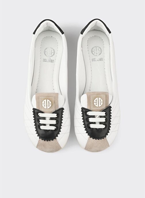 Siyah Deri Kadın Spor Ayakkabı - Görsel 5