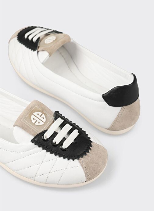 Siyah Deri Kadın Spor Ayakkabı - Görsel 6