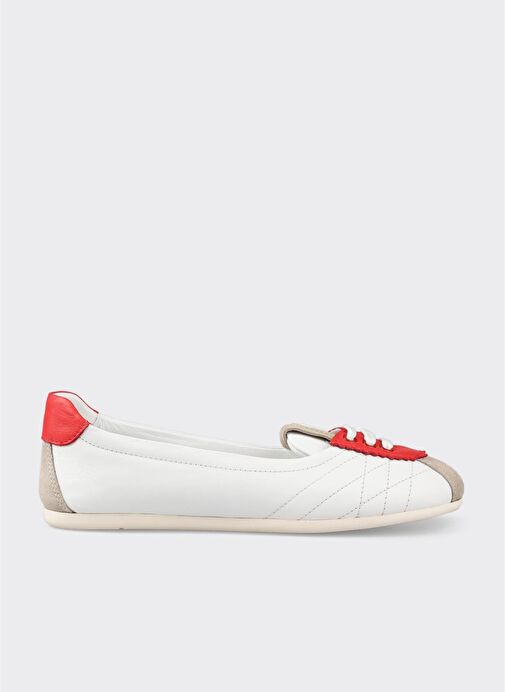 Kırmızı Deri Kadın Spor Ayakkabı - Görsel 2