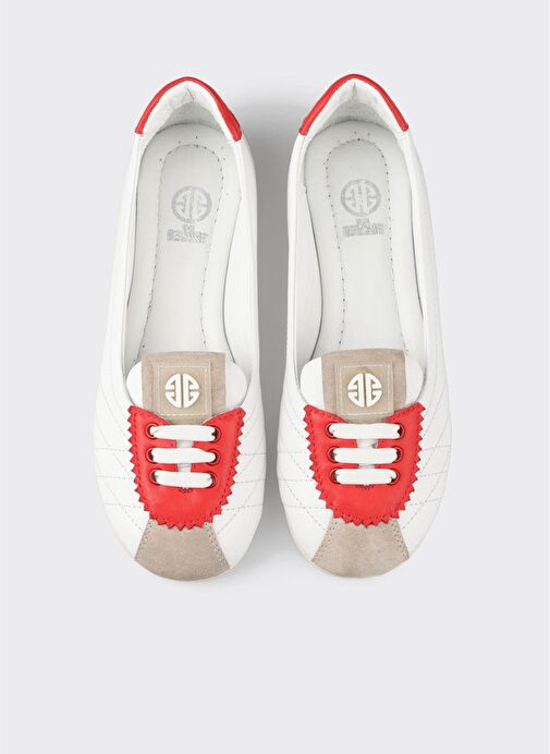 Kırmızı Deri Kadın Spor Ayakkabı - Görsel 5