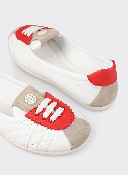 Kırmızı Deri Kadın Spor Ayakkabı - Görsel 6