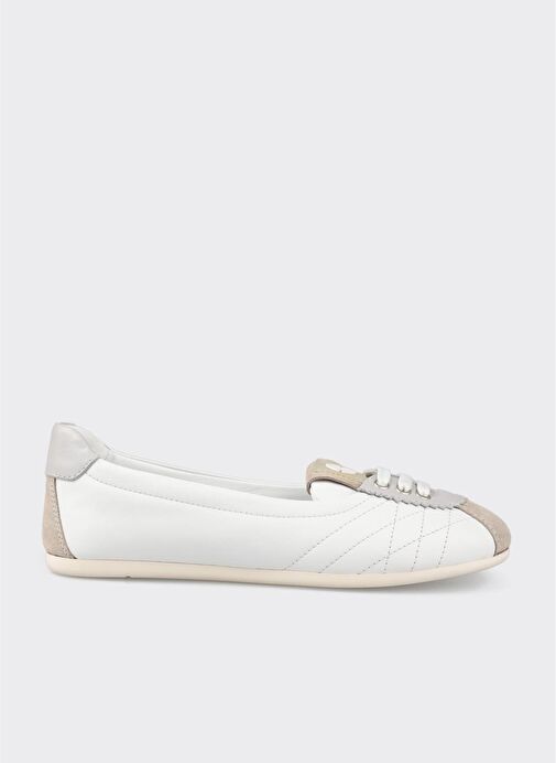 Gri Deri Kadın Spor Ayakkabı - Görsel 2