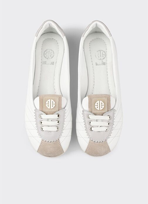 Gri Deri Kadın Spor Ayakkabı - Görsel 5