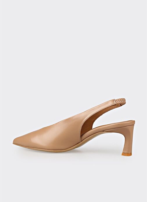 Naturel Deri Kadın Topuklu Ayakkabı - Görsel 4