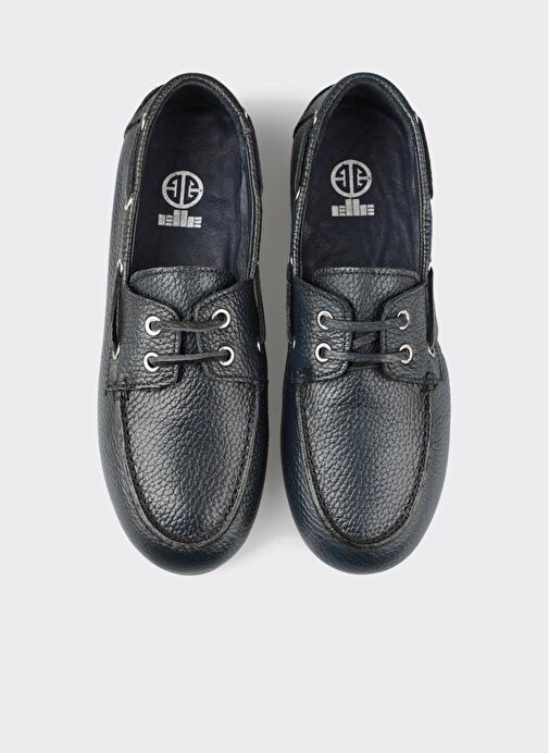 Lacivert Deri Kadın Günlük Ayakkabı - Görsel 5