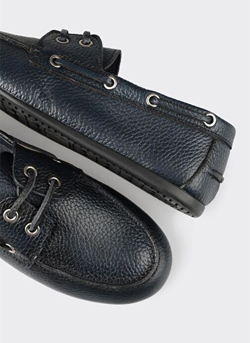 Lacivert Deri Kadın Günlük Ayakkabı - Görsel 6