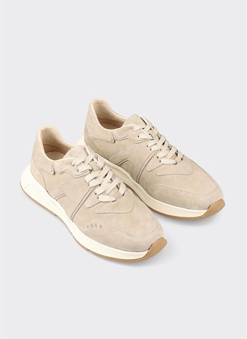 Bej Deri Kadın Günlük Ayakkabı - Görsel 5