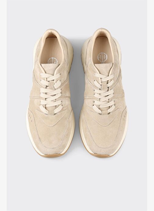 Bej Deri Kadın Günlük Ayakkabı - Görsel 8