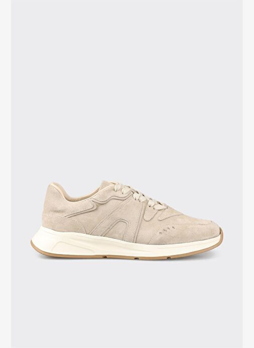 Bej Deri Kadın Günlük Ayakkabı - Görsel 3