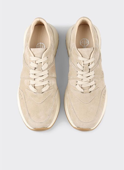 Bej Deri Kadın Günlük Ayakkabı - Görsel 9