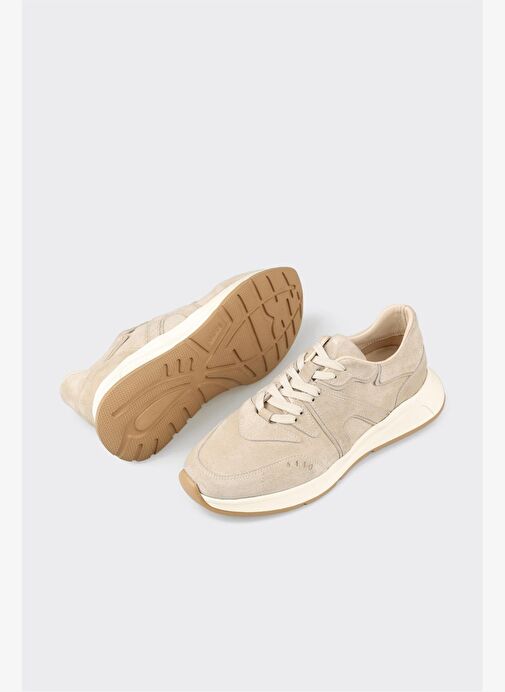 Bej Deri Kadın Günlük Ayakkabı - Görsel 6