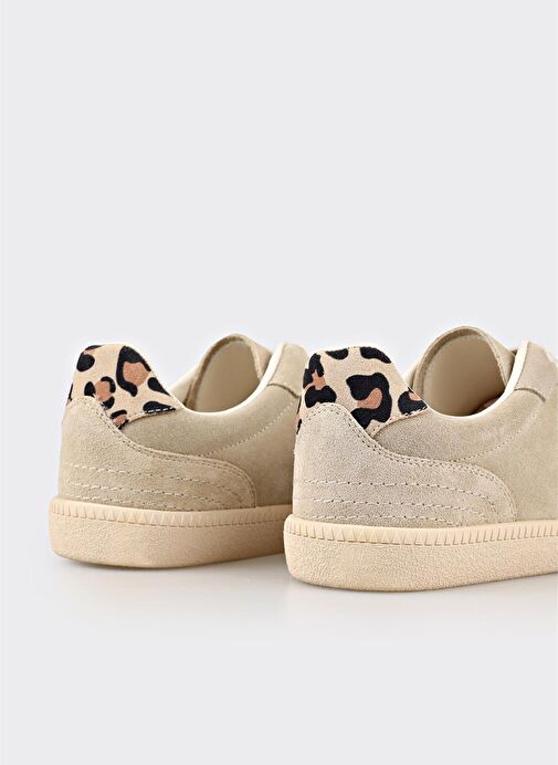 Bej Deri Kadın Spor Ayakkabı - Görsel 11