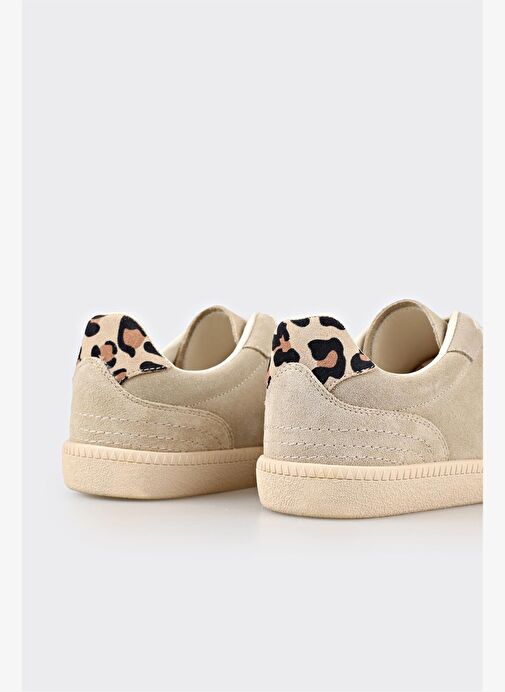 Bej Deri Kadın Spor Ayakkabı - Görsel 10