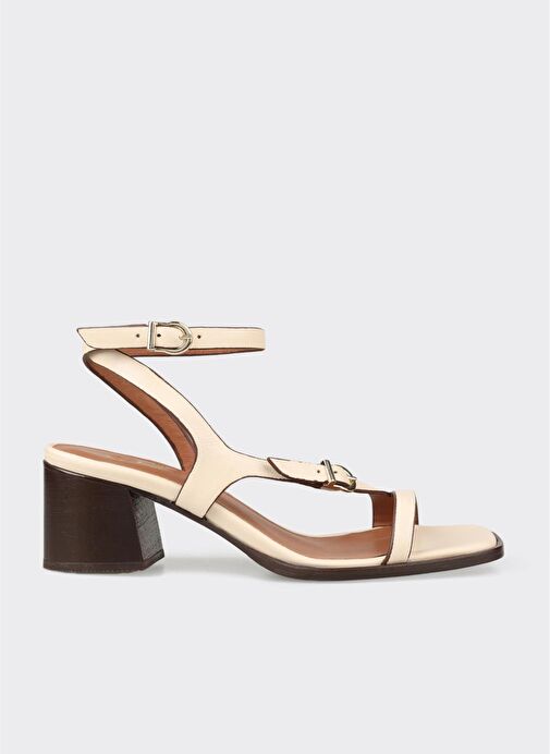 Bej Deri Kadın Sandalet - Görsel 2