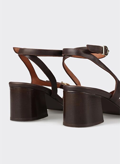 Kahve Deri Kadın Sandalet - Görsel 5