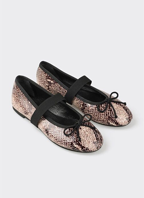 Bej Deri Kadın Günlük Ayakkabı - Görsel 4