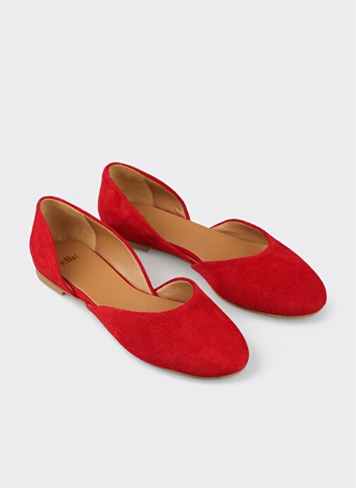 Kırmızı Deri Kadın Günlük Ayakkabı - Görsel 3