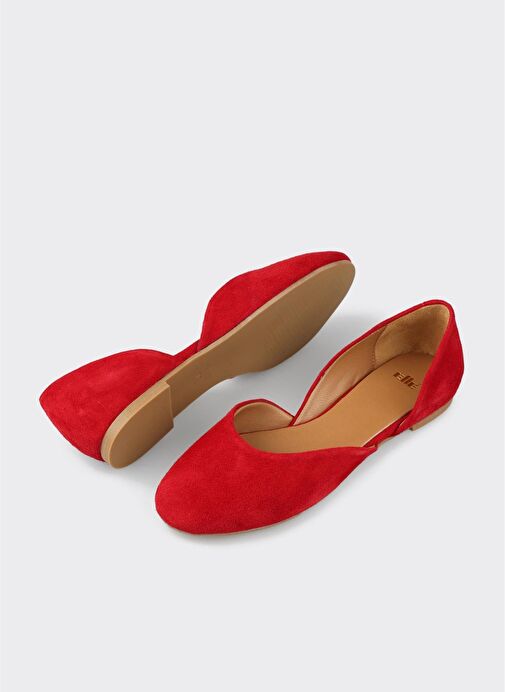 Kırmızı Deri Kadın Günlük Ayakkabı - Görsel 4