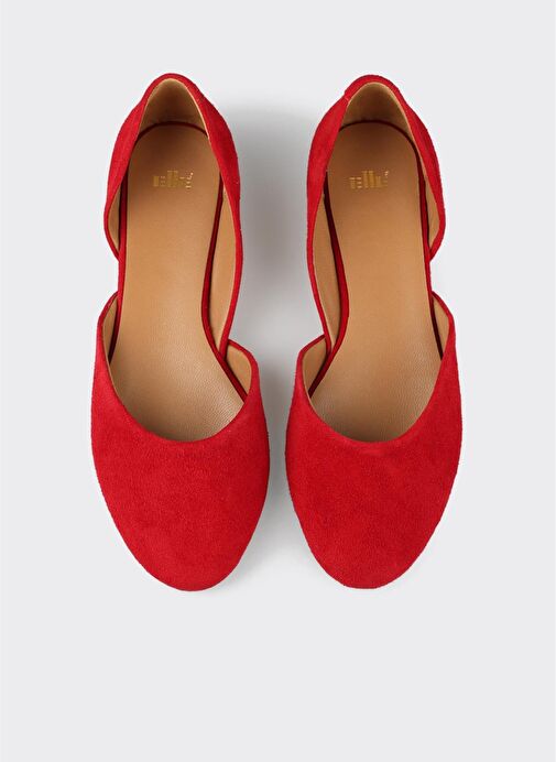 Kırmızı Deri Kadın Günlük Ayakkabı - Görsel 5