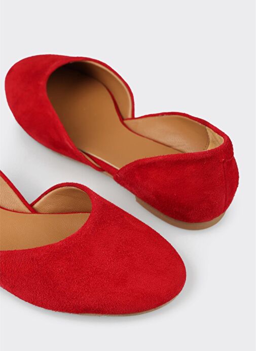 Kırmızı Deri Kadın Günlük Ayakkabı - Görsel 6