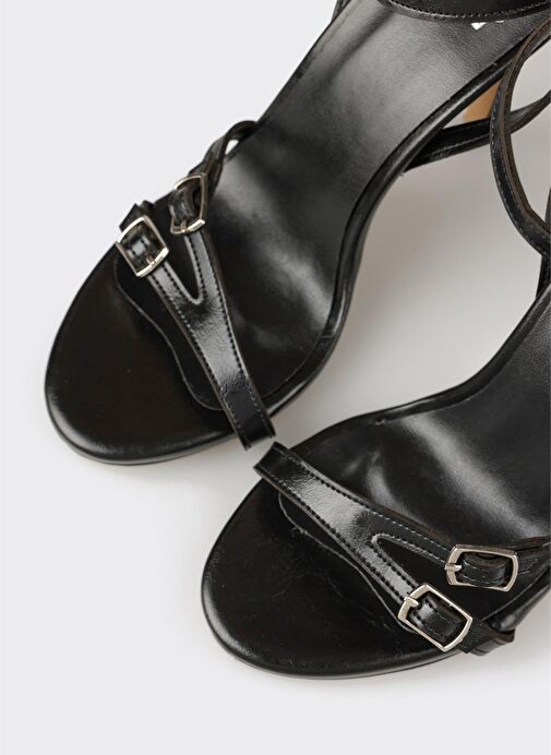 Siyah Kadın Topuklu Sandalet - Görsel 5