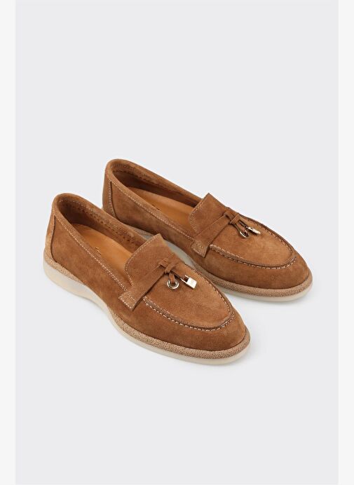 Taba Deri Kadın Günlük Ayakkabı - Görsel 5