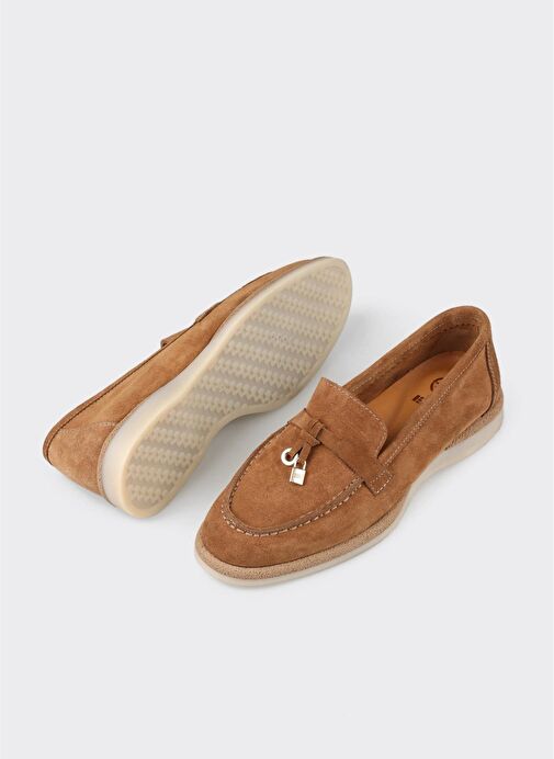 Taba Deri Kadın Günlük Ayakkabı - Görsel 4