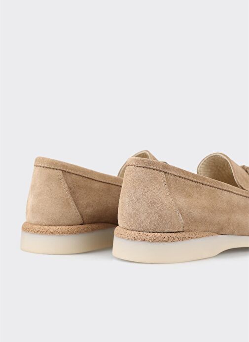 Bej Deri Kadın Günlük Ayakkabı - Görsel 6